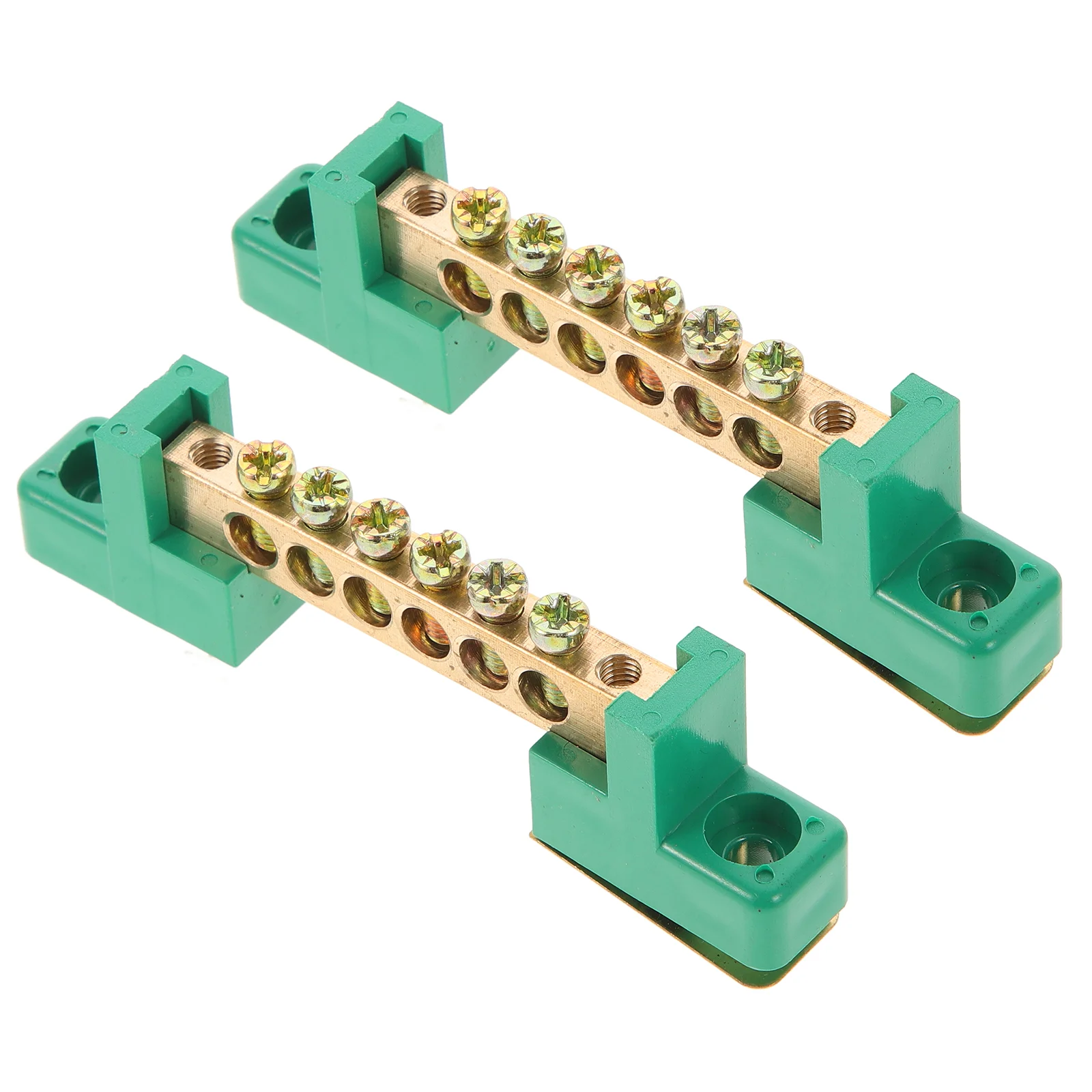 2 Pcs Terminal Block Grounding Rod Kit 6 Terminal Ground Distribution Block Positions Ground Bus Bar for Distribution Box