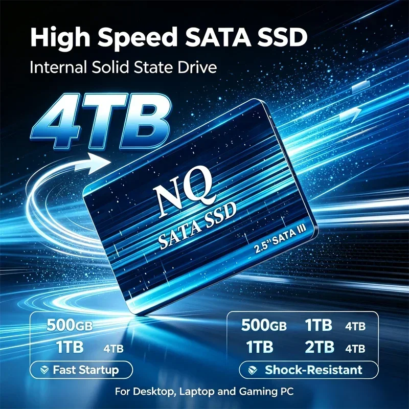 2026 High Speed 2.5" SSD Internal Solid State Drive 500GB 1TB 2TB 4TB Shock-Resistant Storage Disk For Desktop Laptop Gaming PC