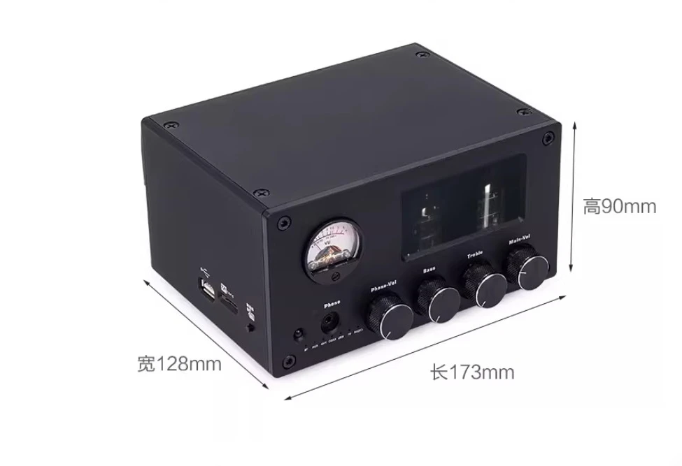 M7N 100W Multifunctional Bluetooth Stereo Power Amplifier 2x6J1 Electronic Tubes Amplifier Retro VU Meter