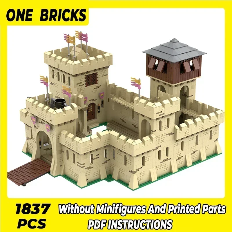 Moc tijolos de construção modelo militar moderno 375 castelo amarelo tecnologia blocos modulares presentes brinquedos natal diy conjuntos montagem