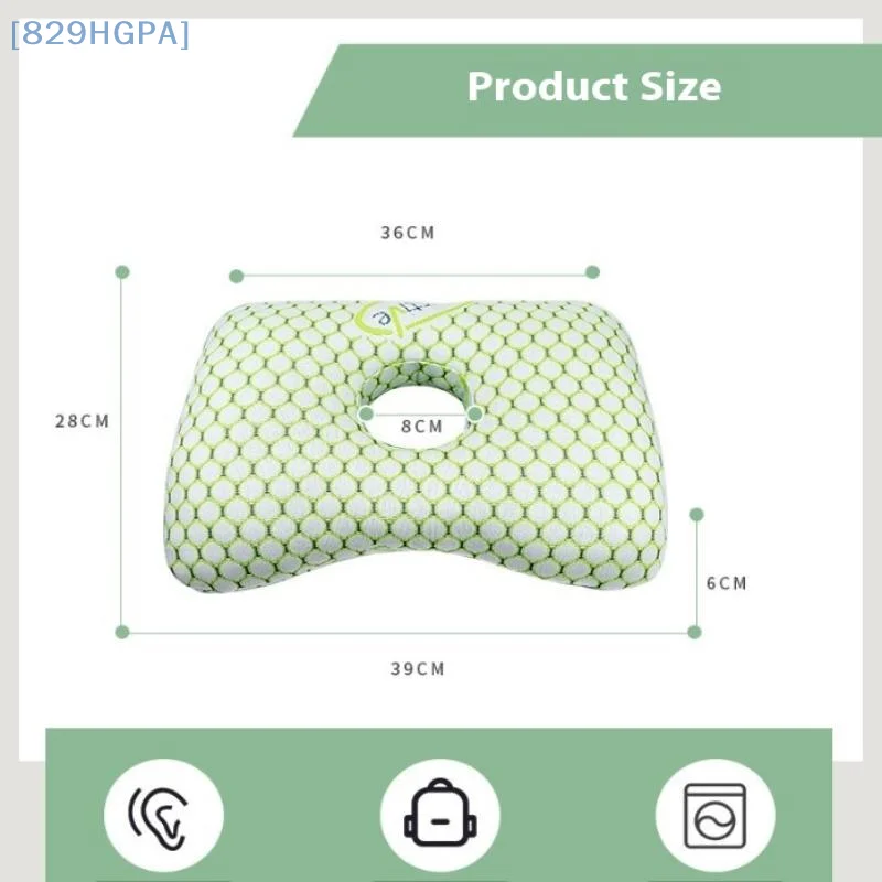 وسادة ثقب الأذن من القطن، وسادة مريحة قابلة للتنفس مع فتحة للأذن، وسادة حلق مريحة محمولة