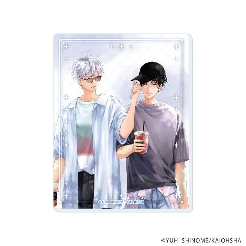 Yuhi Shinome BL A Gaze Like a Flash of Light Kanemori Shino and Ikumi Hiyori rectangle Acrylic Stand Model Plate Keychains