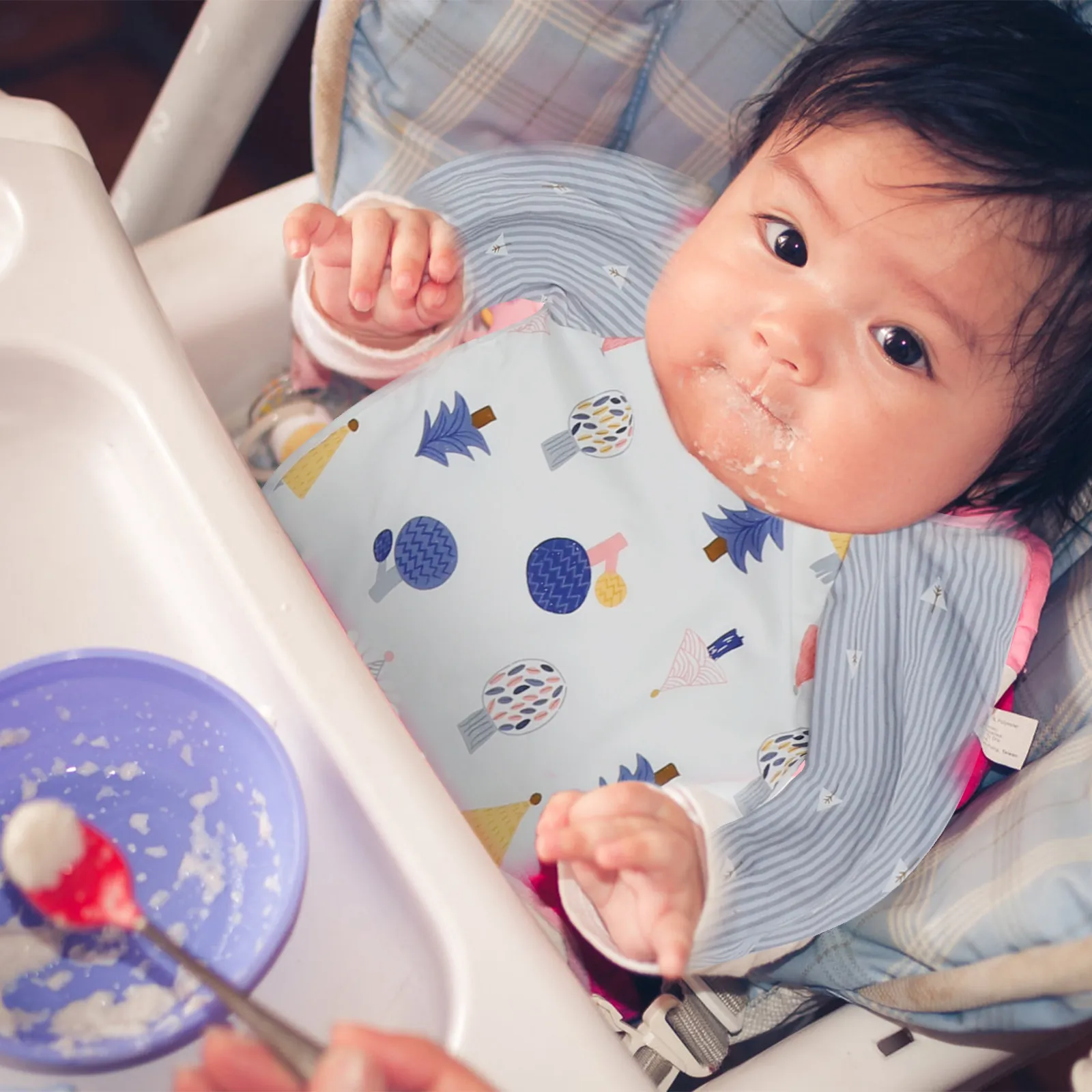 

2 Pcs Food Baby Feeding Bib Children Apron Dining Cartoon Aprons Waterproof Smock