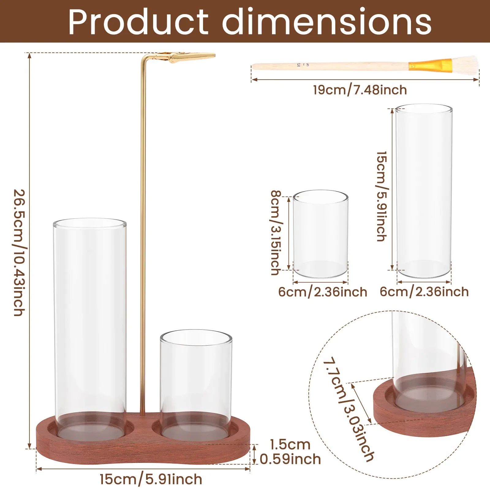 2in1 Wood Incense Holder Wooden Upside Down Incense Holder with Removable Glass Ash Catcher Incense Sticks for Meditation Yoga
