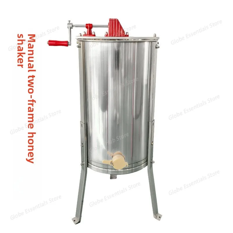 Manual two-frame stainless steel honey shaker with bracket flow honey port two-frame honey shaker
