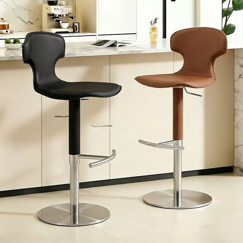 Bar Chair Light Luxury Modern Simple Household Saddle Leather High