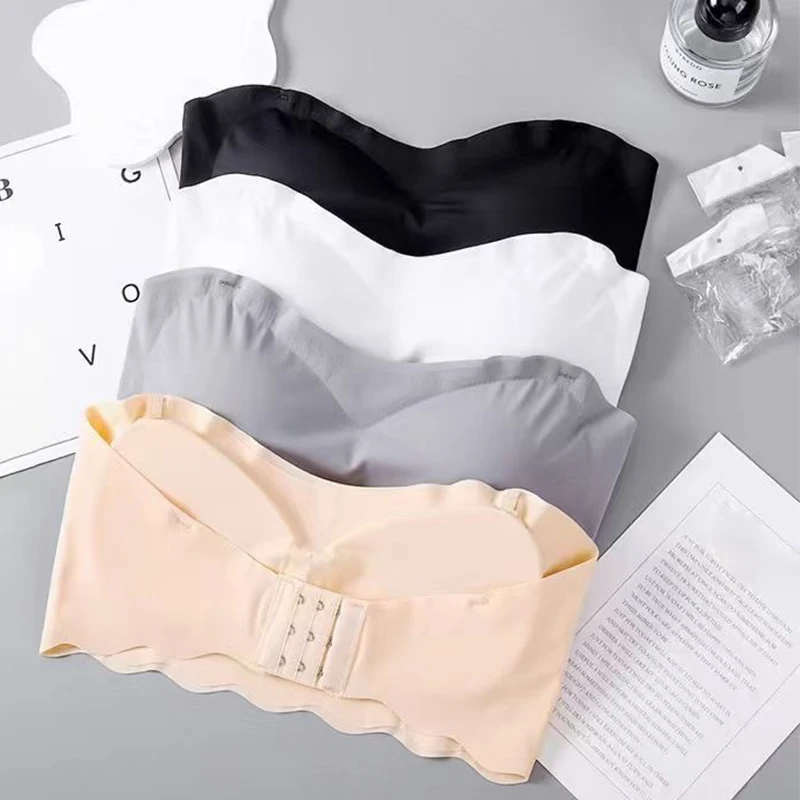 Modieuze Nieuwe Stijl Naadloze Sexy Tube Top Met Borstkussentjes Voor Vrouwen