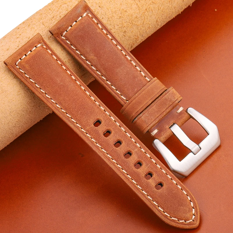 Echtes Leder Uhrenarmbänder 4 Farben Für Panerai Uhr Band Zubehör Frauen Männer Rindsleder Armband 20mm 22mm 24mm 26mm Armband