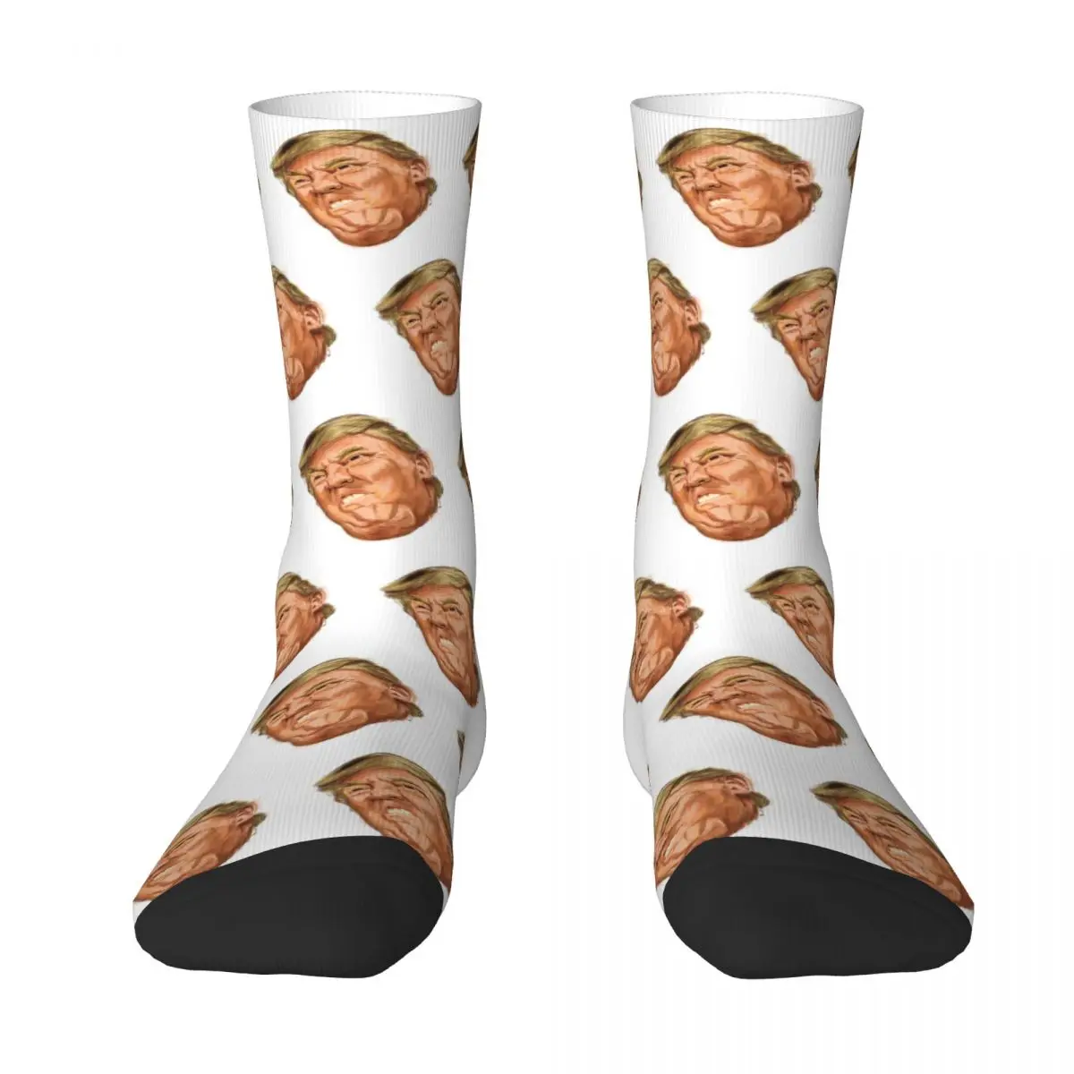 Swearing Trump Head Socks Harajuku Sweat Absorbing Stockings All Season Long Socks Accessories for Man Woman's Birthday Present