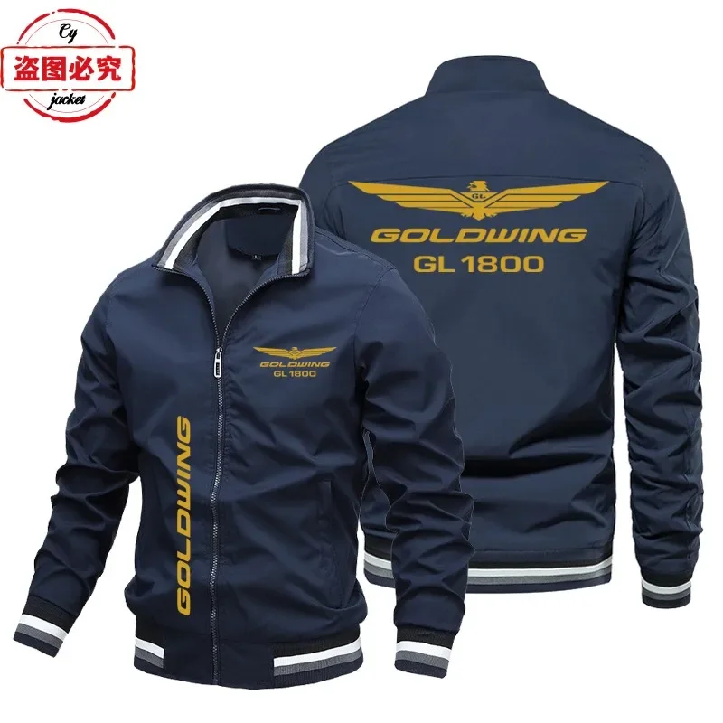 Gold Wing 1800 Motorcycle Logo Motorcycle Jacket Long Sleeve Men's Top Stand Up Jacket Group Uniform Cycling Uniform