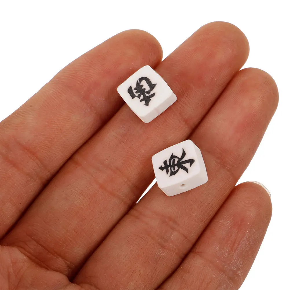 50 stks Mahjong Tegel Klei Kralen Unieke Platte Polymeer Spacer Kralen Voor Diy Armband Ketting Sieraden Maken Craft Kids Hand Eye