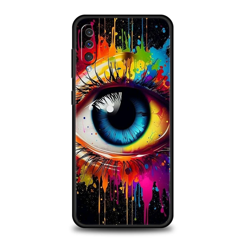 Funny Eyes Painted Phone Case for Samsung Galaxy A24 A13 A53 A73 A33 A22 A12 A02 A03 A05 A70 A50 A10 A20 5G Silicone Cover Shell