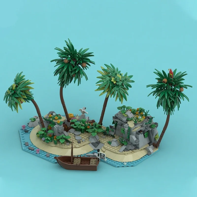 821 個 MOC ロッキーリーフ海賊モデルビルディングブロック建築おもちゃ組み立てる DIY クリスマスギフトアイデアレンガ子供の誕生日