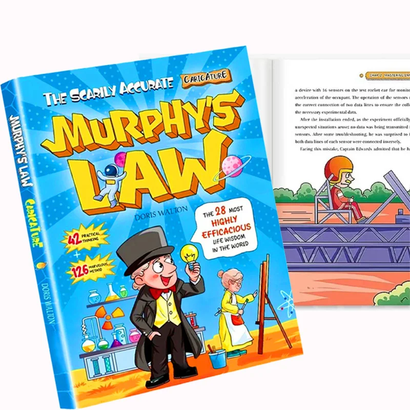 

Комикс по закону Мерфи для детей, графический роман, объясняющий принципы жизни для детей 8-12 лет, увлекательные научно-популярные книги с иллюстрациями