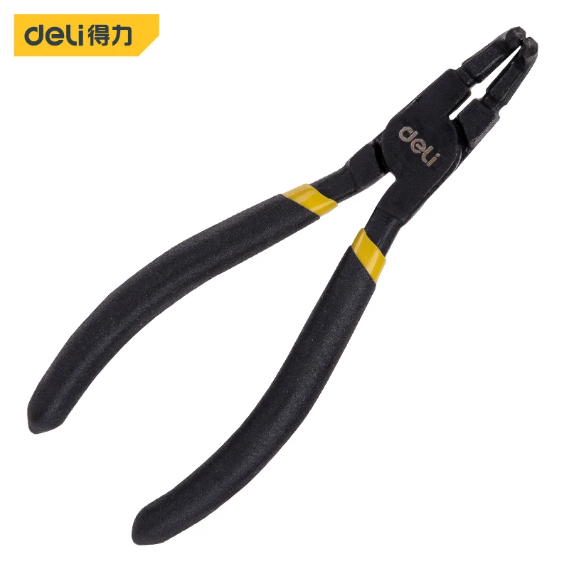 

deli German type incurved circlip pliers Chromium vanadium steel (red) hardware tool ring pliers 5 inches DL20523