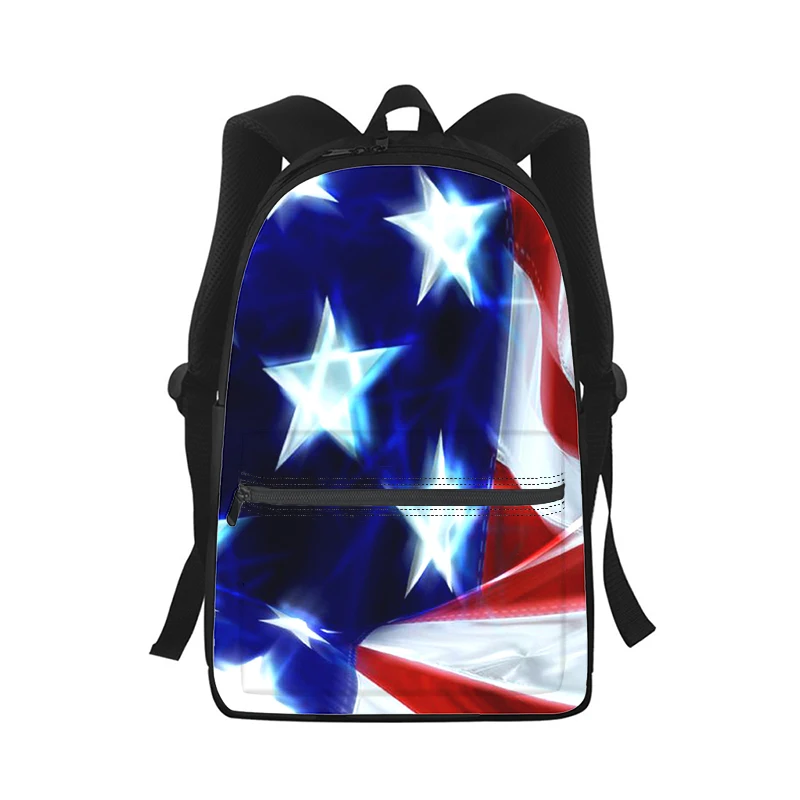 Bandeira americana dos eua das mulheres dos homens mochila impressão 3d moda estudante saco de escola portátil mochila crianças viagem bolsa de ombro