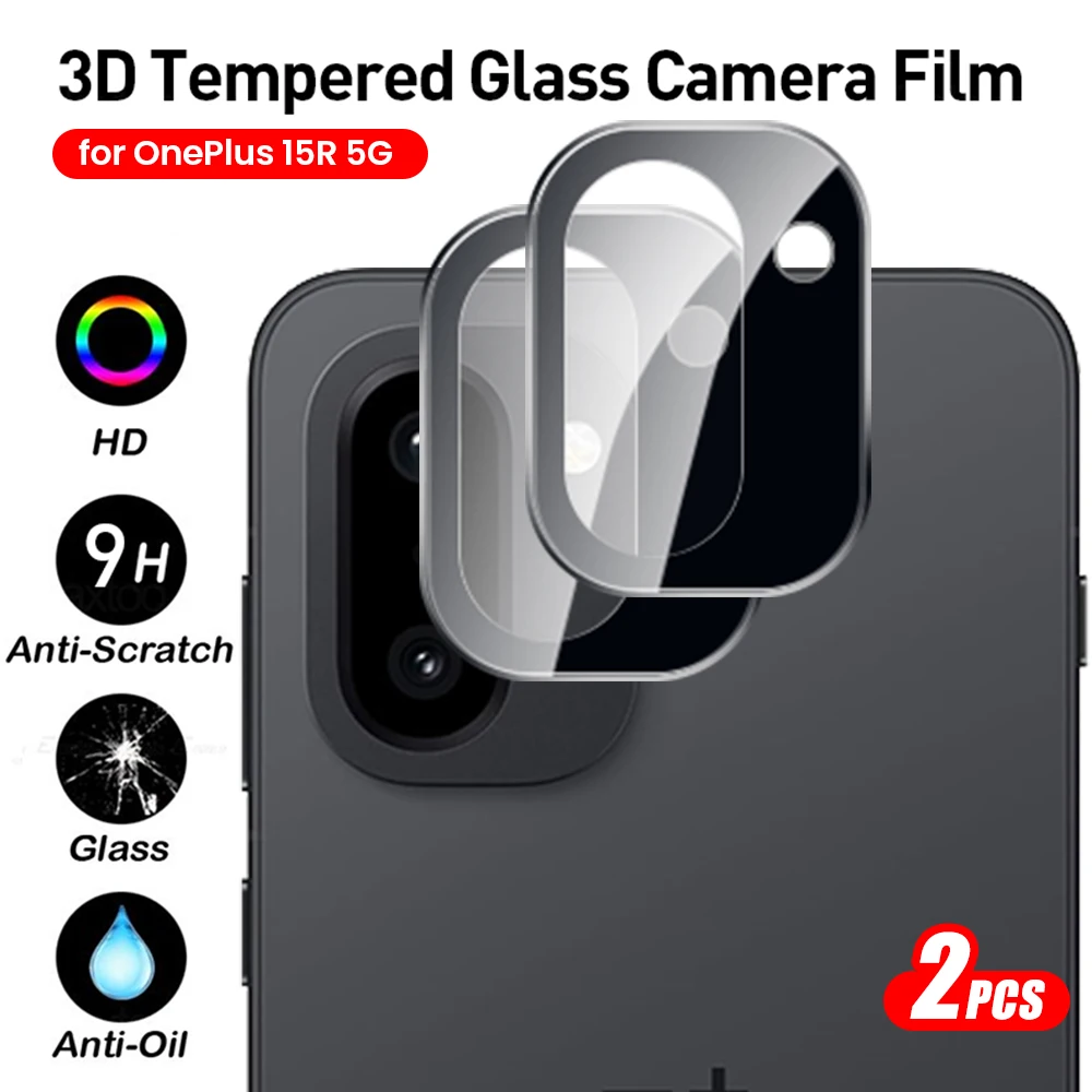 Protector de Pantalla de Vidrio 3D Integrado de 2 Piezas para OnePlus 15R, OnePlus 15R 15 R R15 5G, Película Protectora de Cámara Curva 9H 1+15R