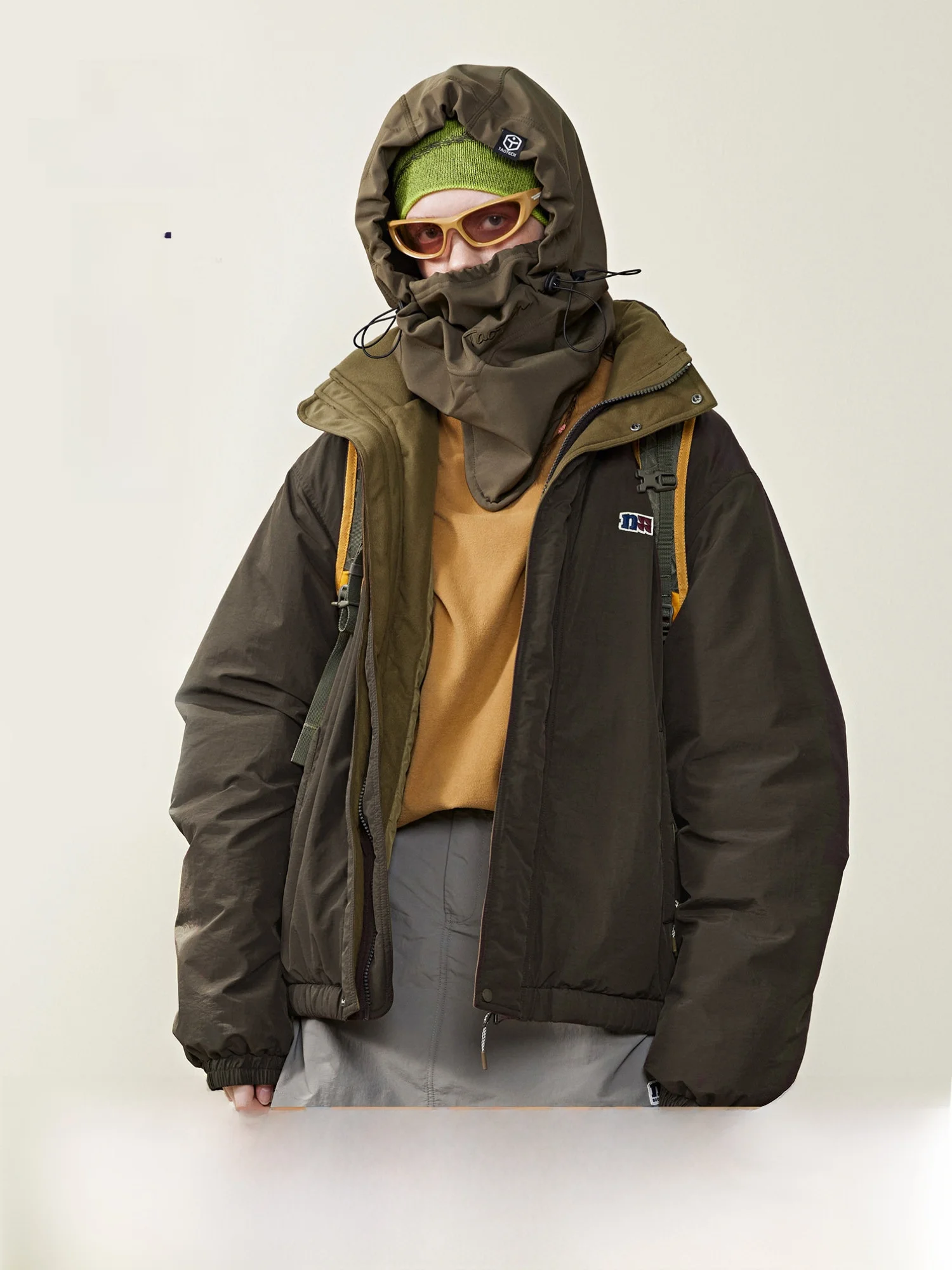 

Nome Lightweight Cotton Jaet Outdoor Autumn Winter Stand Collar Warm Hat Inteated Cotton Clothes for Men Youth Sle