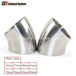 OD 54mm 57mm 60mm 63mm 70mm 76mm 85mm 89mm304 Stainless steel 45 degree elbow Flange for automobile exhaust pipe connection 1PC