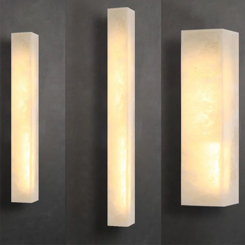 

Modern Spanish marble LED wall lamp outdoor waterproof long strip wall lamp villa courtyard column head indoor lighting fixture