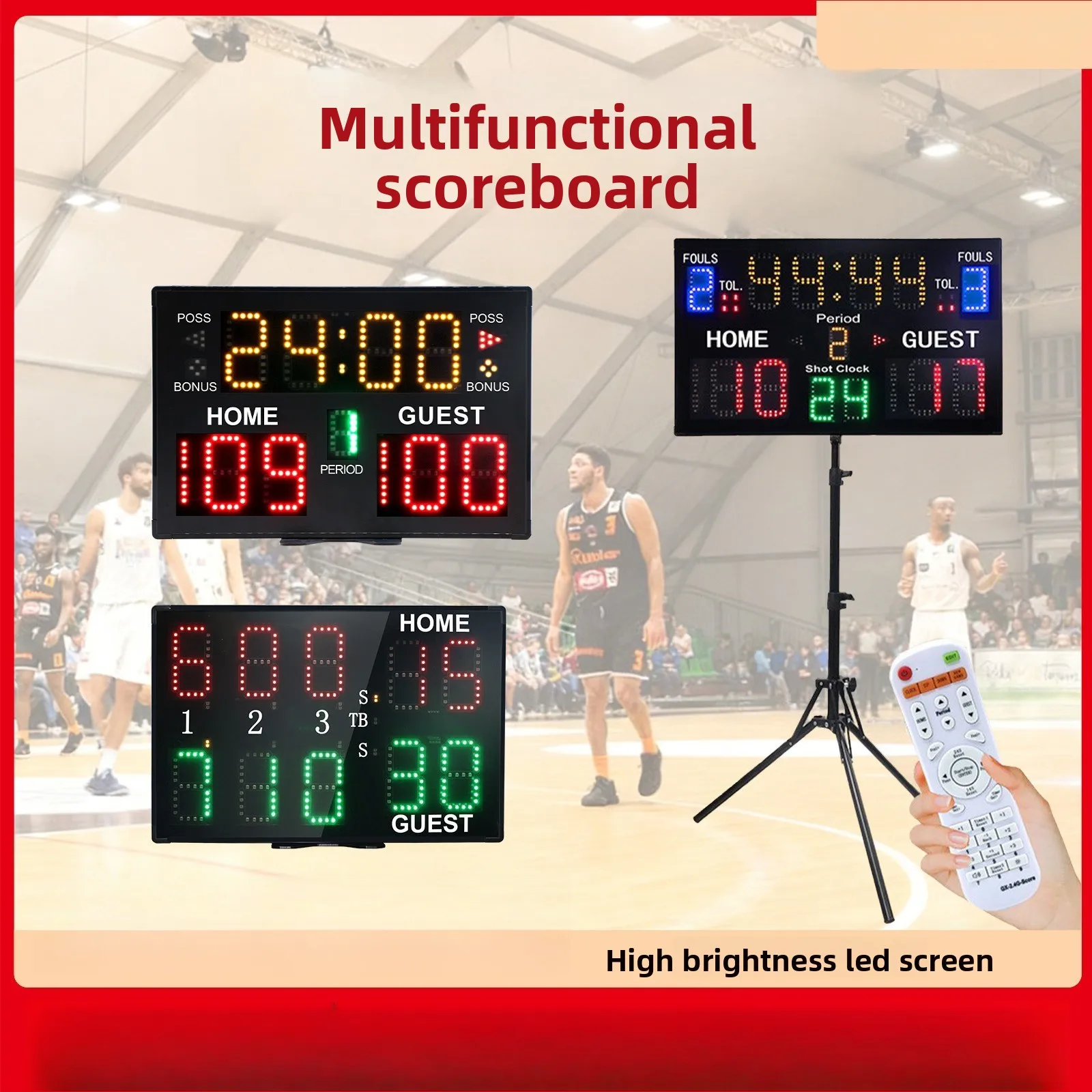 Basketball game electronic scoreboard daily training ball scoring game scorer 24 seconds scoring display