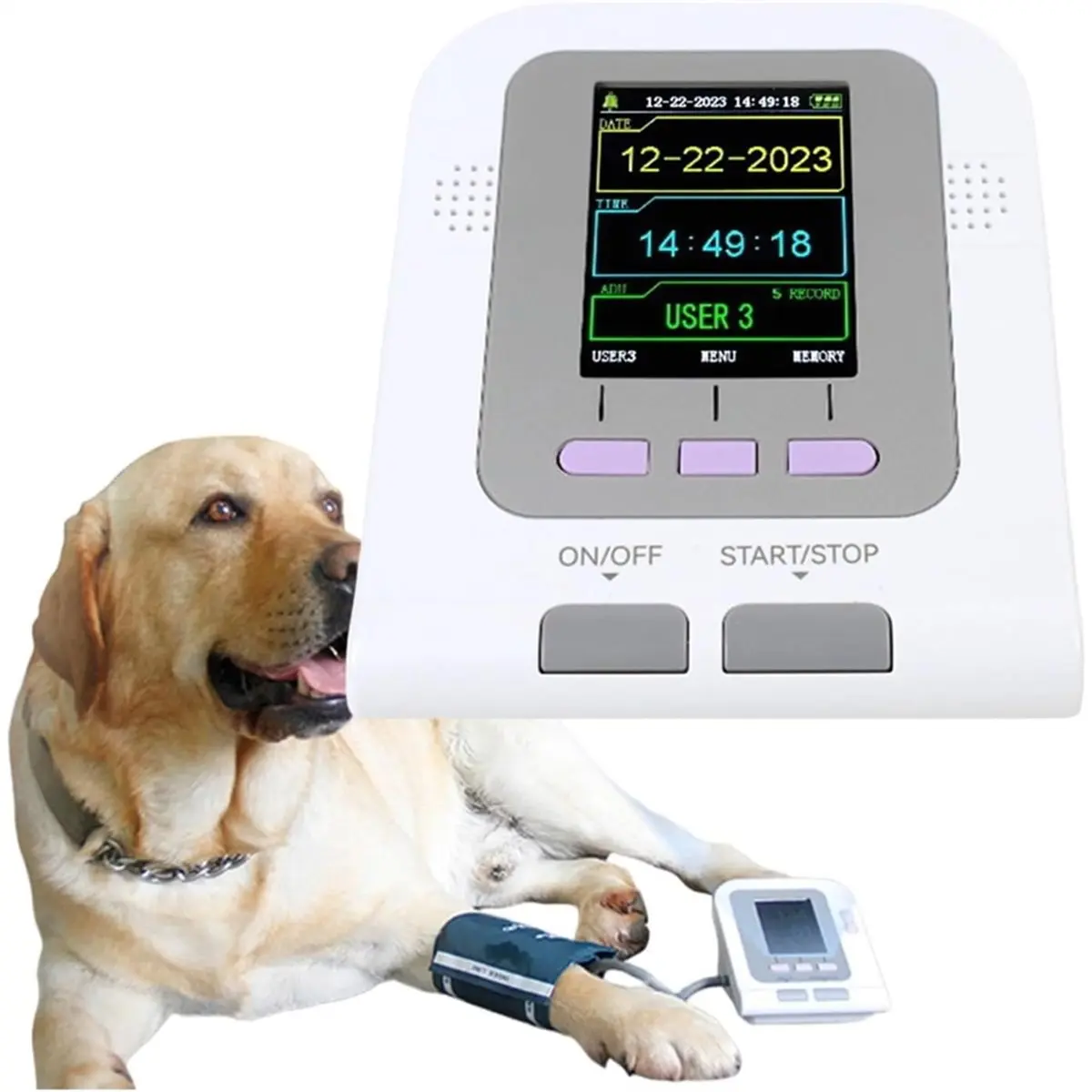DT36 Pet Blood Pressure Monitor for Dogs and Cats, Digital Veterinary Blood Pressure Monitor with 3 Cuffs and Pulse Meter