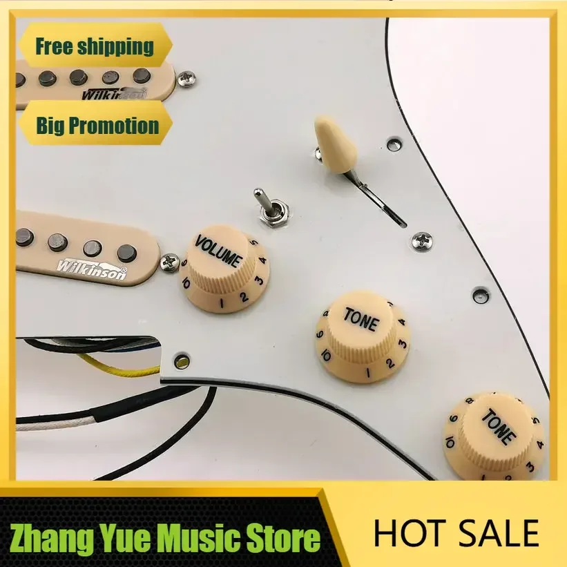 

Q-X Music Store-Pre-Wired Pickguard Wilkinson Alnico V SSS 7-Way type fully loaded Pickguard guitar pickups