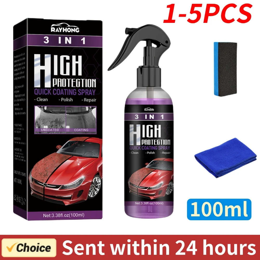 3 In 1 Car Ceramic Coating Spray 100ml Auto Nano Ceramic Coating Car Nano Spray Car Scratch Repair Body Compound Scratch Repair