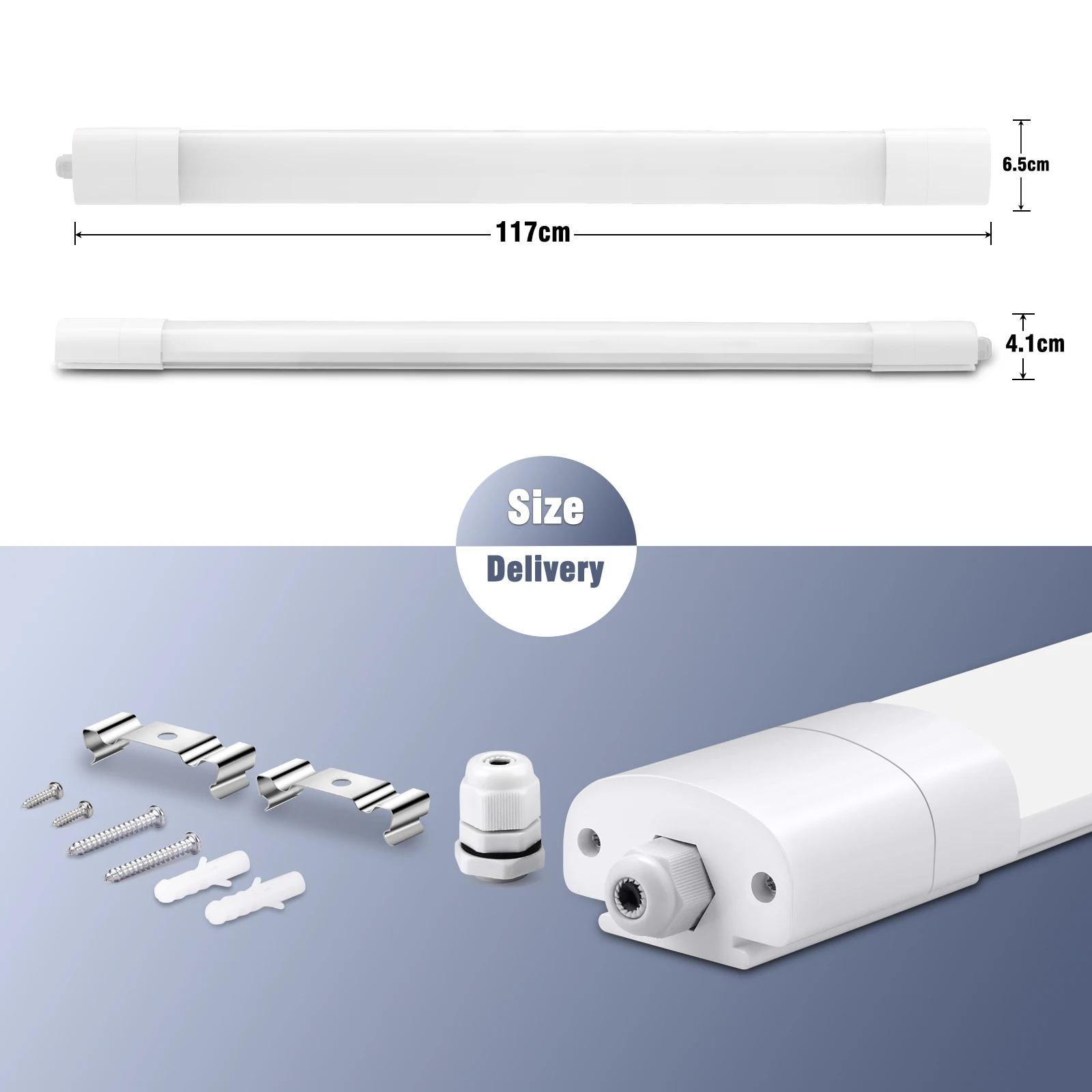 Obrázek 5: 5barvy pack 120cm LED batten světel 36w 3960LM 4000K neutrální bílá linkable strop osvětlení pro obchodní dům autodílna