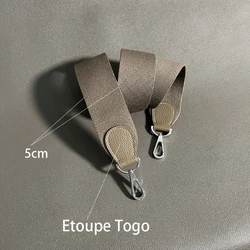 High Quality 5 cm Wide Canvas Strap With Etoupe Togo Leather Striped Canvas Shoulder Strap Bag Strap Suitable For Evelyn Bag