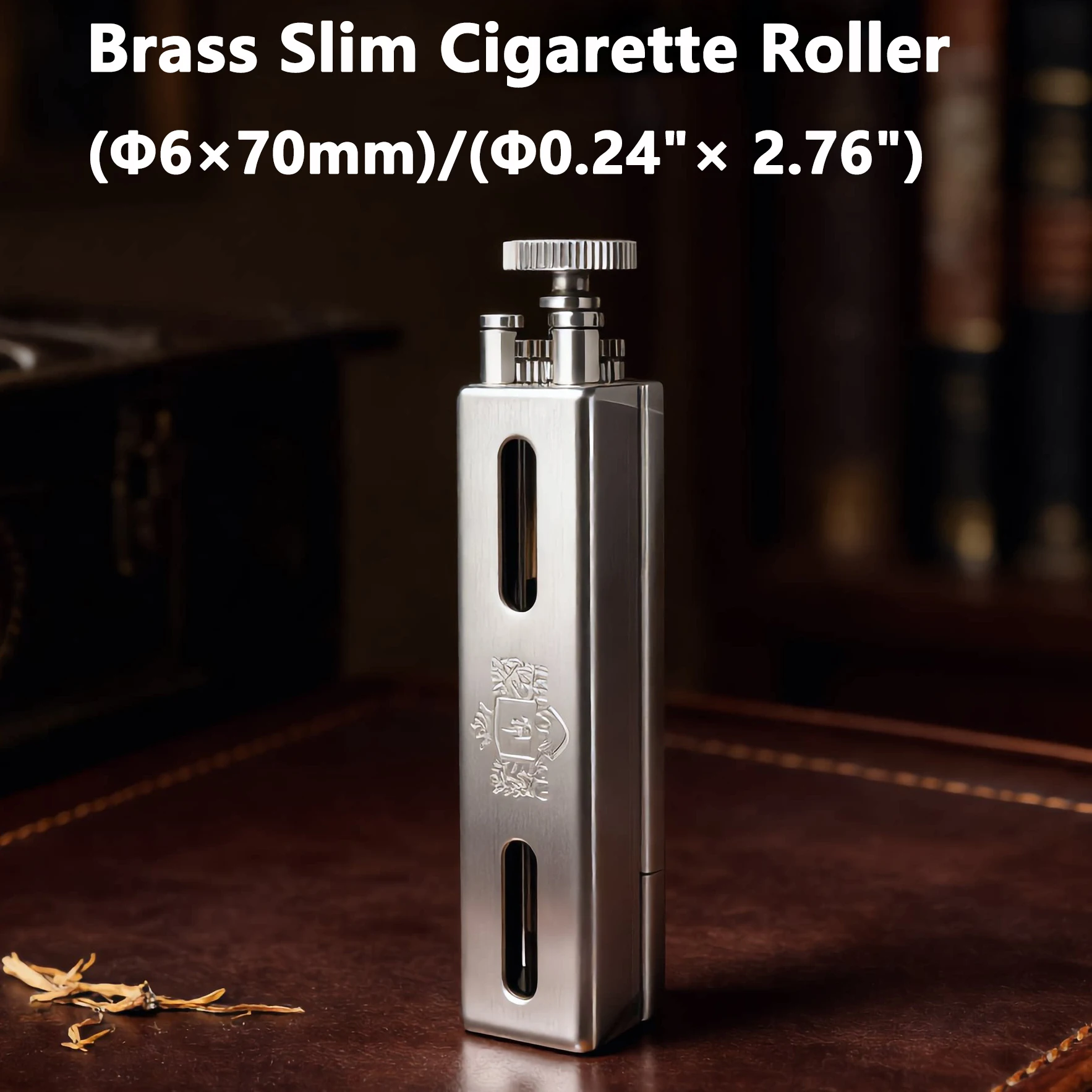 Brass Chrome Slim φ6mm Cigarette Rolling Machine Manual Slim Tobacco Smoke Roller Handmade for 70mm Roll Paper
