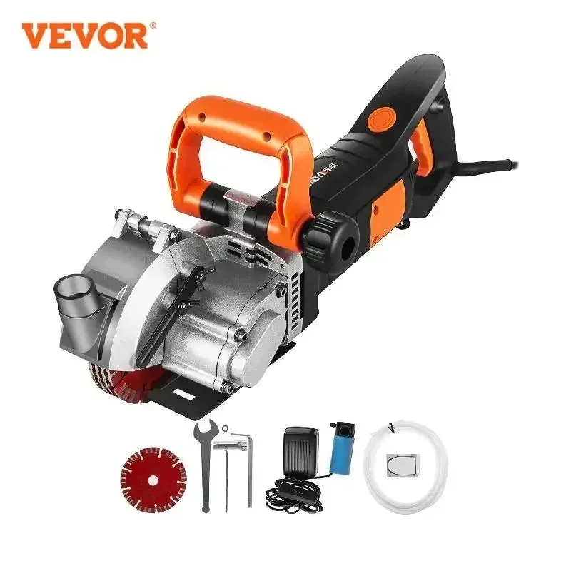 VEVOR Drilling Machine Electric Wall Chaser Seamless Groove Cutting Machine 115/133mmMax Load 4/4.8KW Steel Concrete Saw Slotter