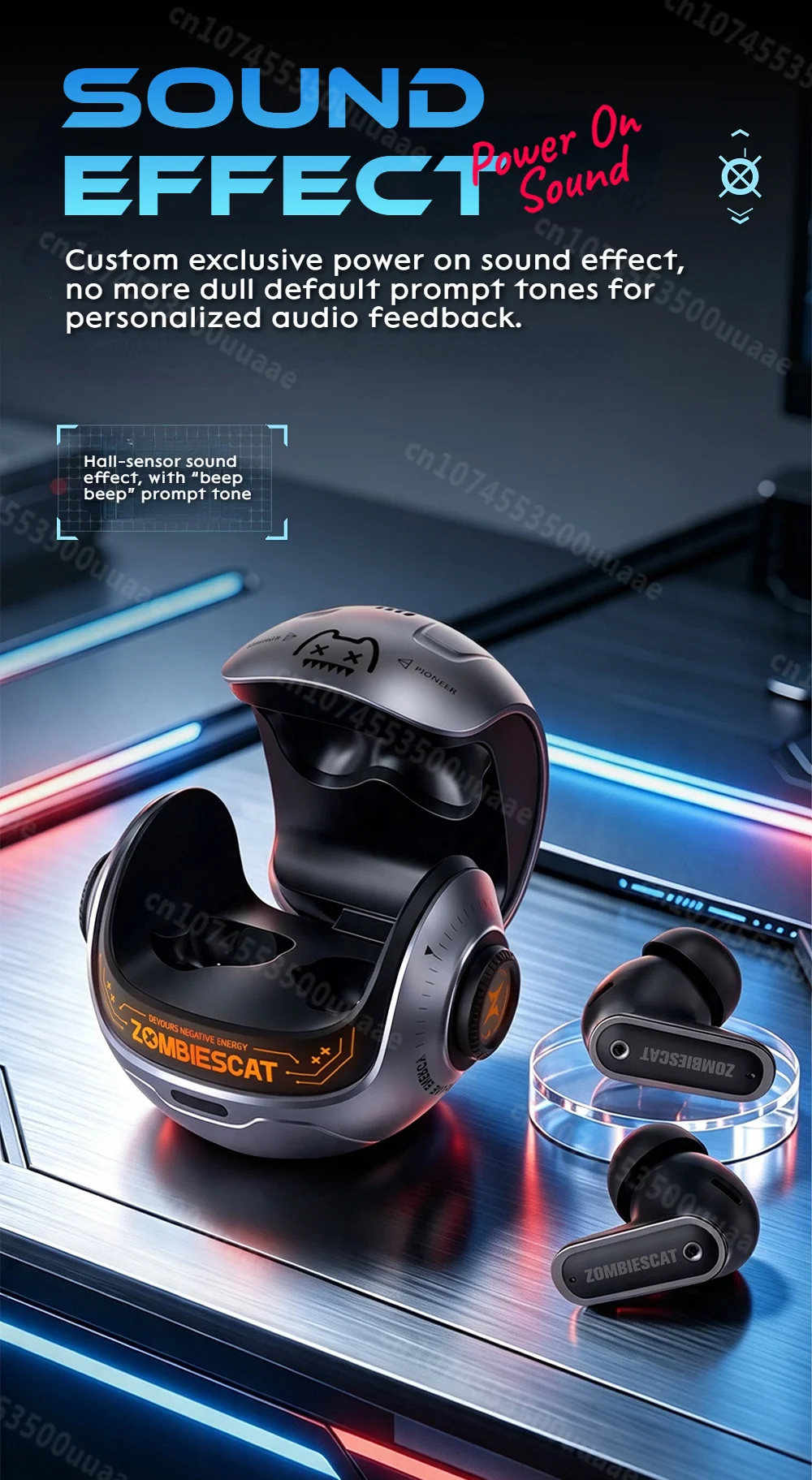 Zombies Cat B26 Alloy Mecha ANC Ohrhörer -45dB Aktive Geräuschunterdrückung Bluetooth 6.0 Kopfhörer KI-Übersetzung Kopfhörer mit APP – Detail 13