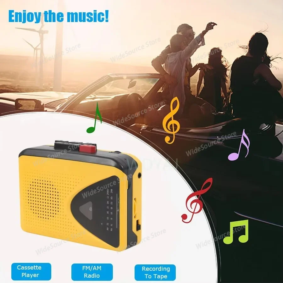 Vintage Stereo Cassette Recorder, FM/AM Radio with Built-in Speaker, Support Audio Cassette Tape Recording & Playback