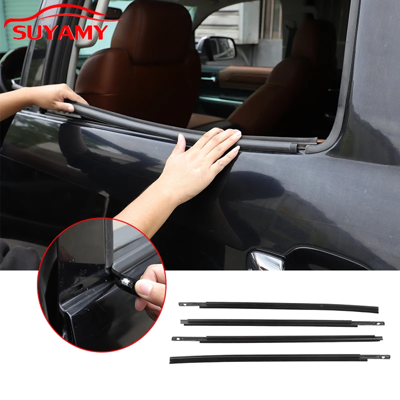 

For Toyota Tundra 2007-2021 Car Door Window Trim Seal Weatherstrip Belt Set Car Replacement Part 68160-0C020