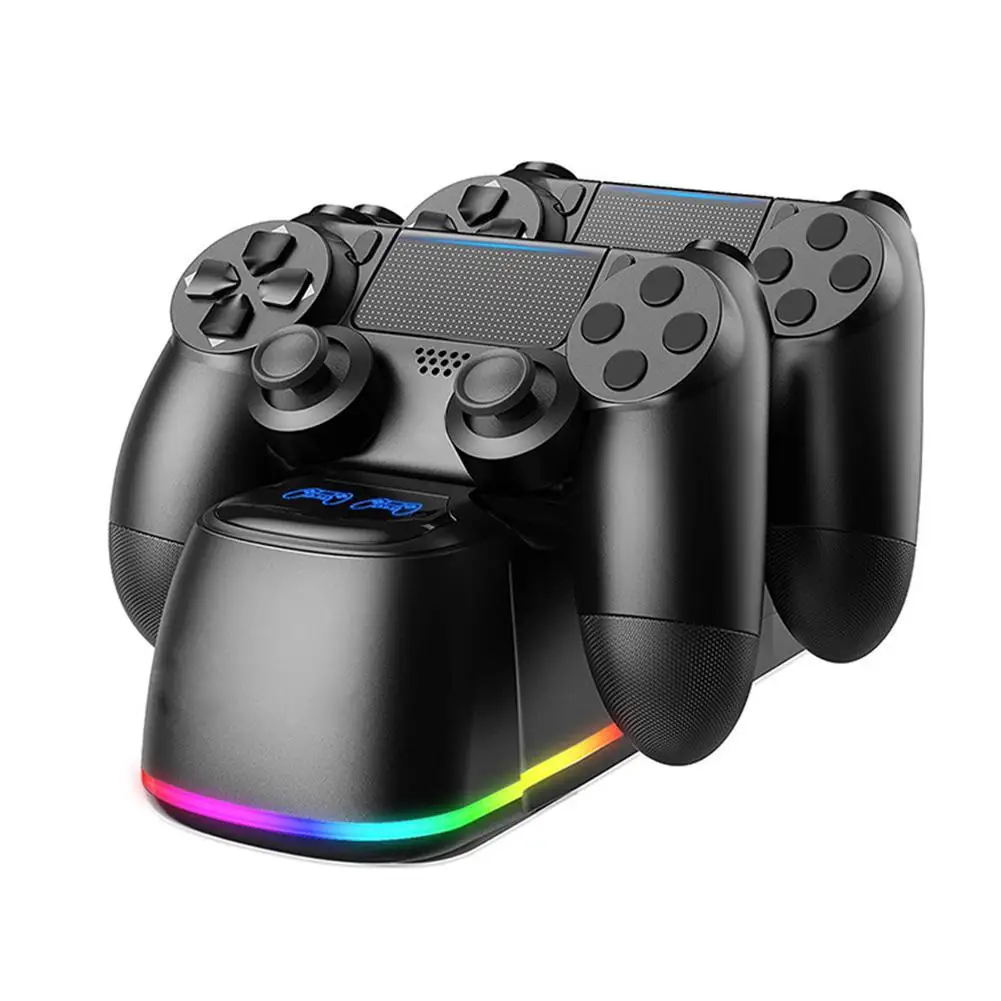 Per controller di gioco Dock di ricarica Caricatore controller a doppio canale per 4 accessori Stazione di ricarica Luce RGB