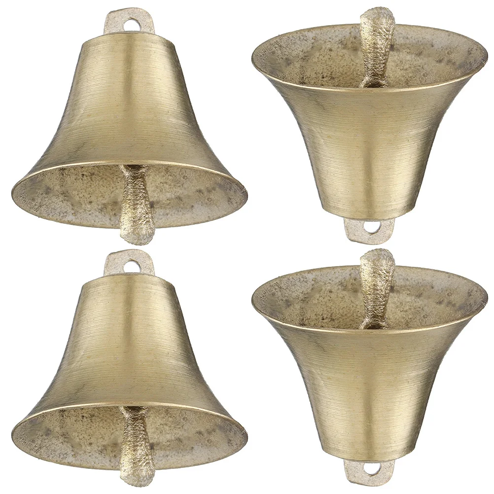 

4 Pcs Ring Chime Anti-lost Grazing Bell for Farming Cow and Sheep Bells Chimes Vintage Design Cattle Golden Dinner Party