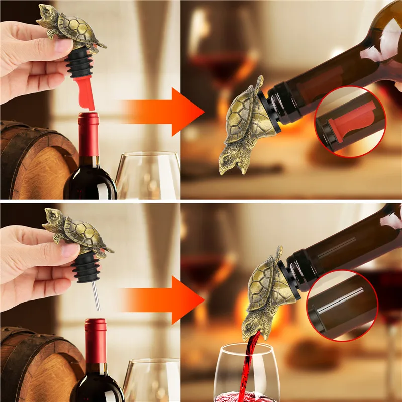 2-в-1 бутылка вина с морской черепахой и пробка для вина, шампанского, пива, аксессуар, барная посуда для клубного набора для вечеринки