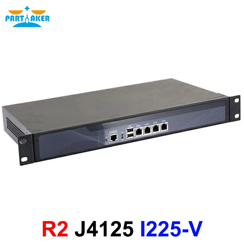 

1U Rackmount Firewall Hardware VPN Intel Celeron Quad Core J4125 AES-NI 4 x Intel I225-V 2.5 2.5Gbe Network Appliance