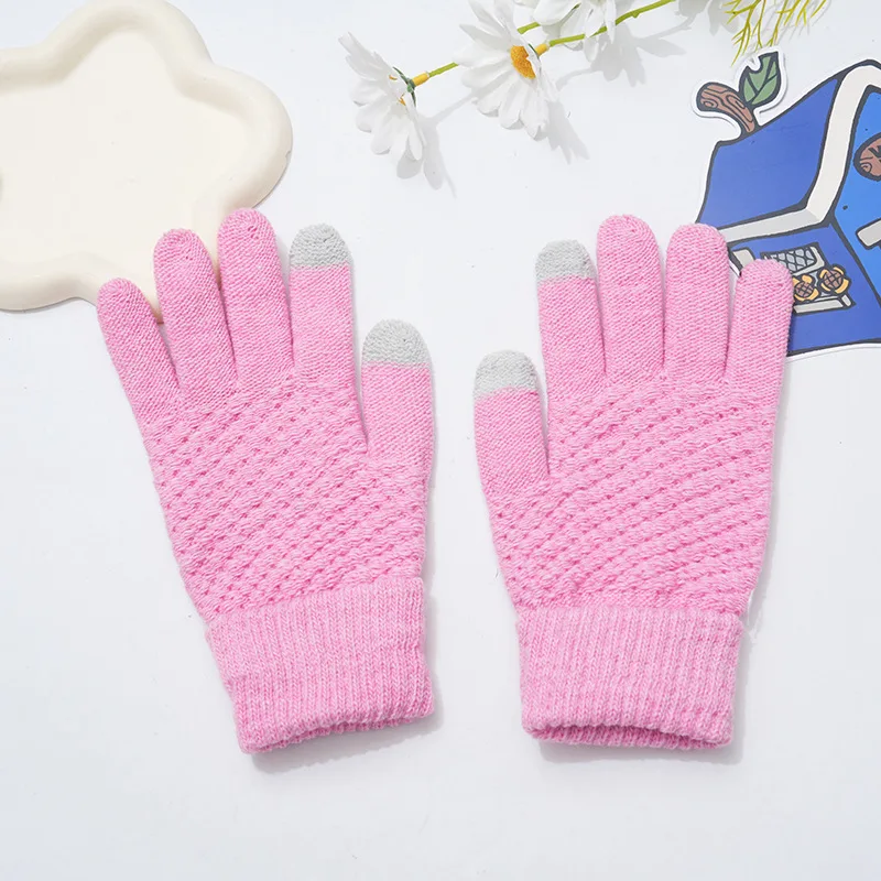 الشتاء مقاومة البرد ودافئة خمسة أصابع قفازات لركوب الدراجات في الهواء الطلق المضادة للانزلاق وشاشة تعمل باللمس قفازات غزل الجاكار المحبوكة