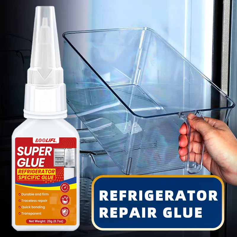 LOOLIFL Strong adhesive - refrigerator drawer and rubber pad repair adhesive, ideal household necessity, home appliance repair