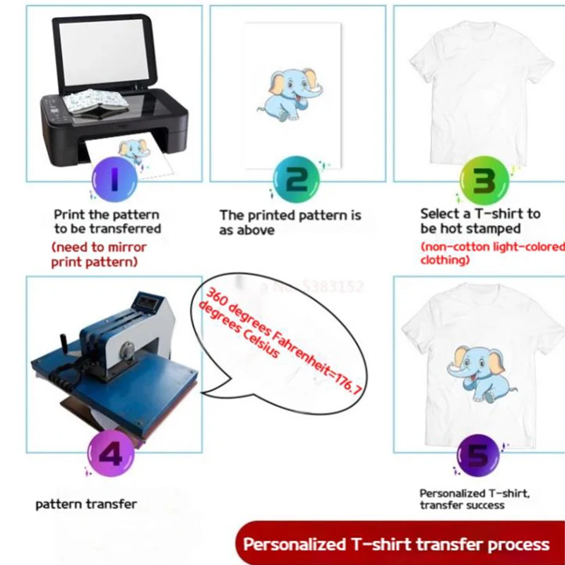 100 Sheets Of A4 Thermal Transfer Paper, Thermal Sublimation And Quick Drying Paper, T-shirt Printing And Heat Transfer Paper