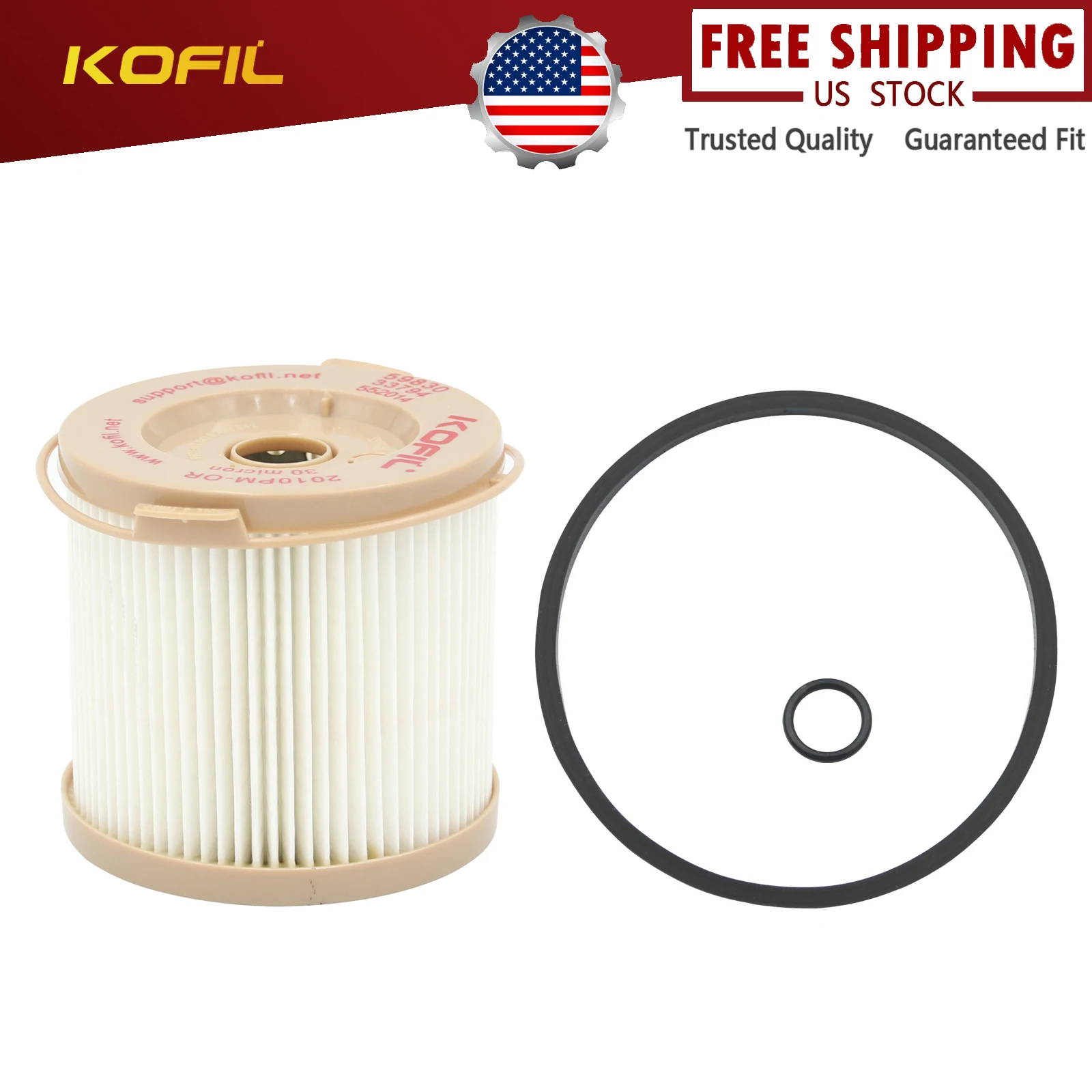 2010PM Fuel Filter Element, Replaces Element for 500 Series Turbine Filters, 30-micron, Interchangeable with FS19575, FS20103