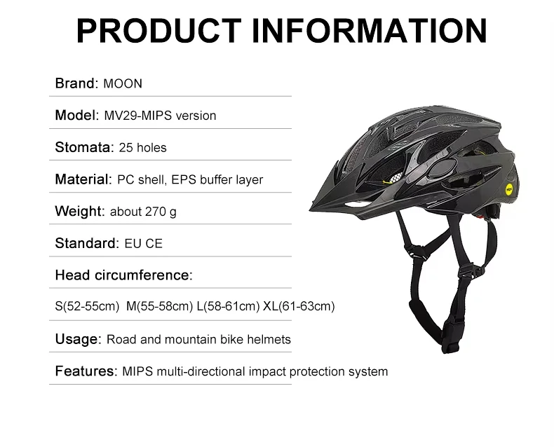 MOON Fahrradhelm Geruchshemmend Schweißfrei Atmungsaktiv mit Mips-Schutz CPSC SG-Zertifiziert Individuelles Co-Branding – Detail 3