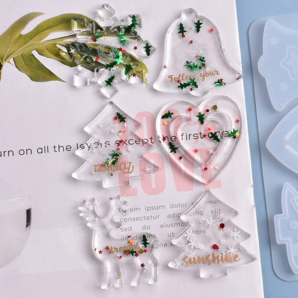 

Silicone Mold for Jewelry Pendant Adorment Craft H made DIY Casting Molds Decorations Christmas Accessories Transparent Flexible