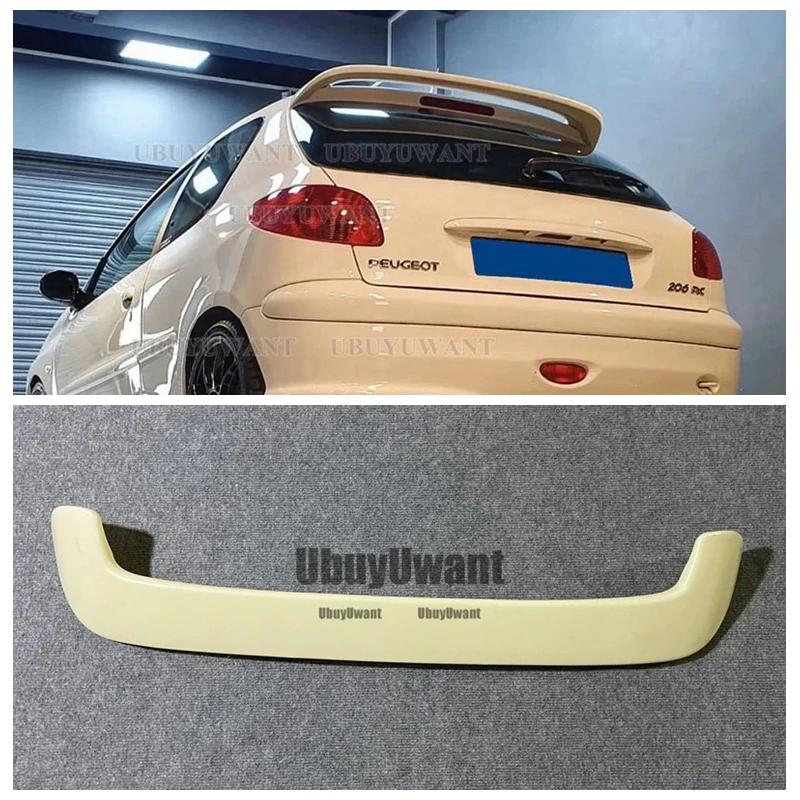 Pour Peugeot 206 207 Spoiler voiture style ABS plastique non peint apprêt coffre arrière botte aile toit lèvre Spoiler 2008-2013