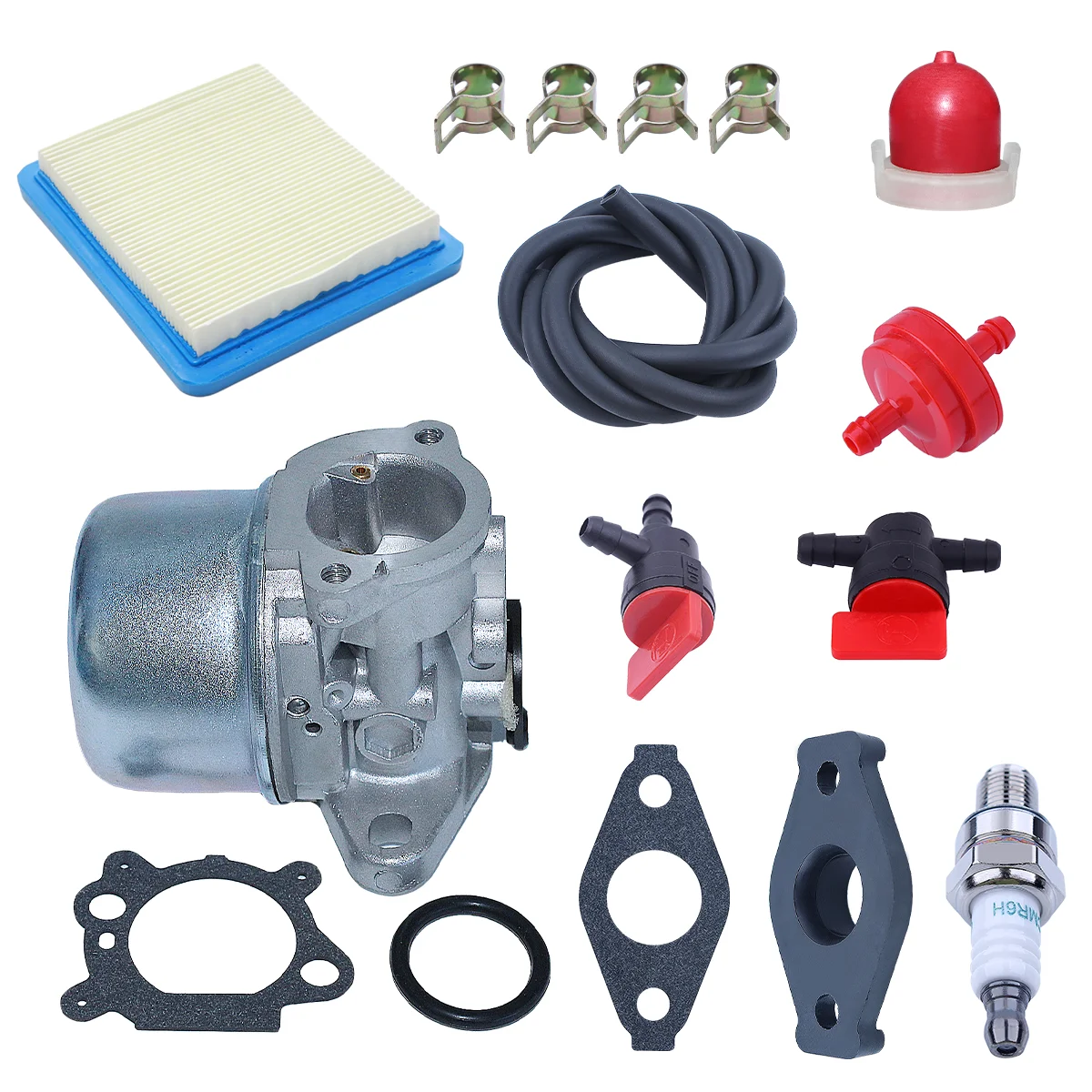 Kit di messa a punto del filtro dell'aria del carburatore per 498254 798170 498170 497347 498966   Motore 6.25 6.75HP Push Mower 675 190cc con candela