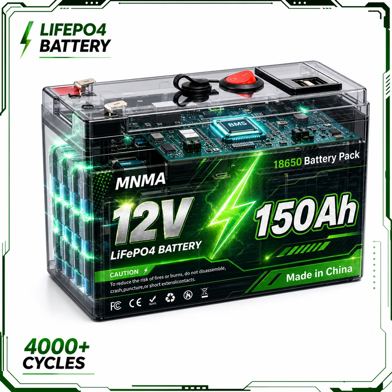 12V 150Ah lithium battery outdoor energy storage power supply camping off grid small furniture long endurance power supply