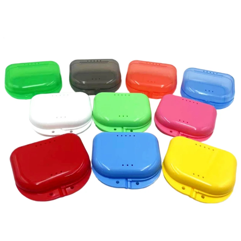 

50 шт., лоток для зубных протезов, стоматологический ортодонтический фиксатор, пластиковый контейнер для зубов, коробка для протезов, защитный чехол для вставных зубов