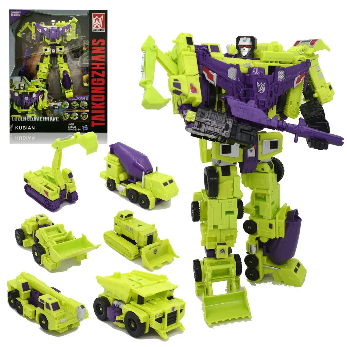 

HZX 6в1 Devastator Haizhixing Трансформационные игрушки Аниме Фигурка KO G1 Робот Самолет Инженерная модель автомобиля